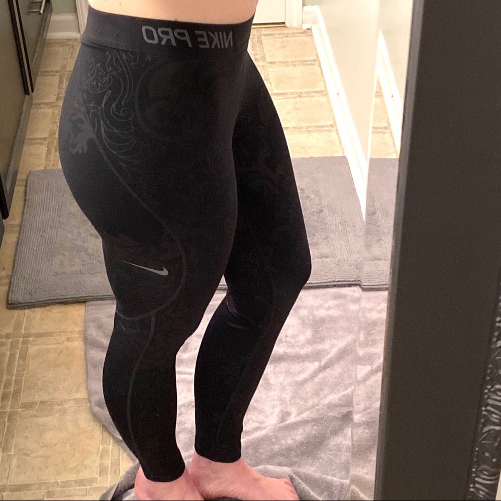 Nike Pro compression running workout legging black